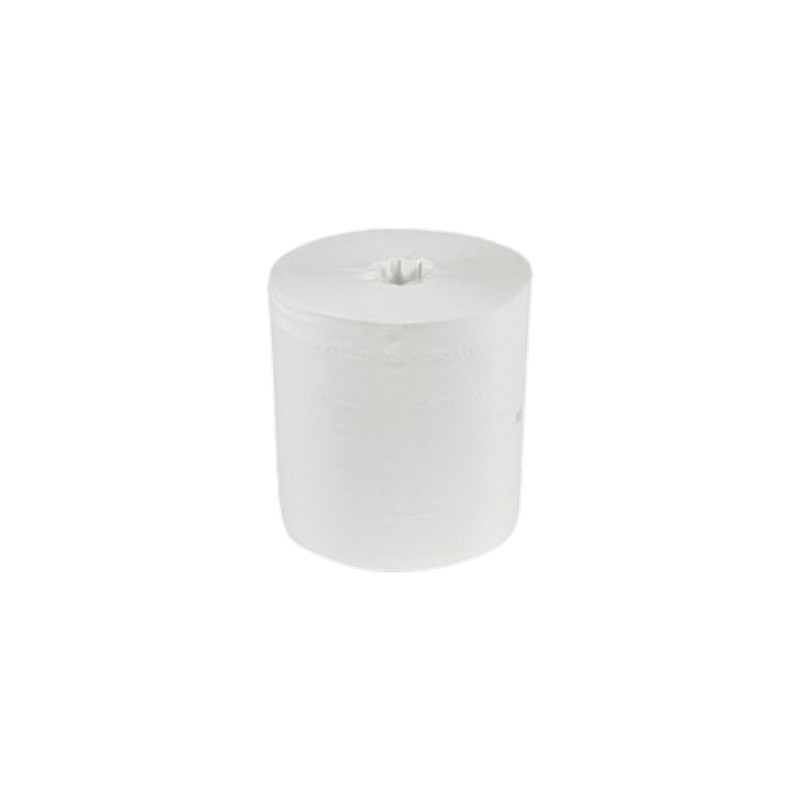 Midi middentrekbare poetsrol zonder kern - 1 laag - Witte cellulose - 280 m - 6 rollen